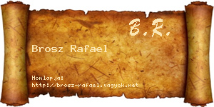 Brosz Rafael névjegykártya